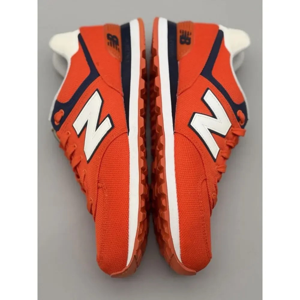 New Balance 574 Shoes Mens Orange White Low Top Running Sneakers Lifestyle 9.5